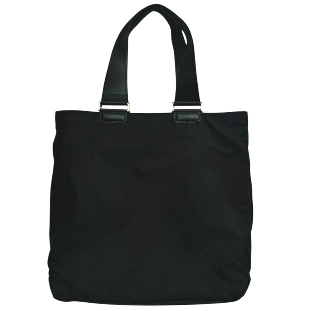 TUMI Black Nylon and Leather Tote Shoulder Handbag Office Travel Aqua Interior